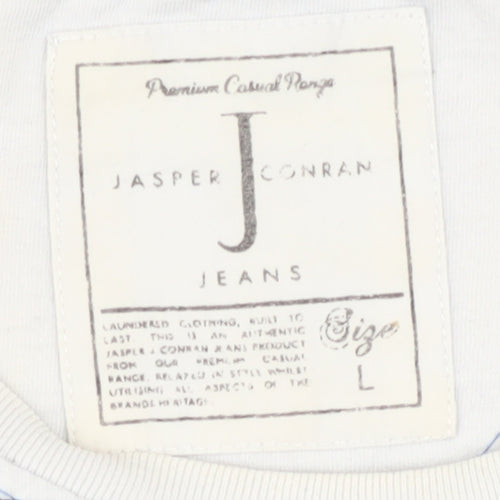 Jasper Conran Men's Blue Striped Crew Neck T-Shirt, L