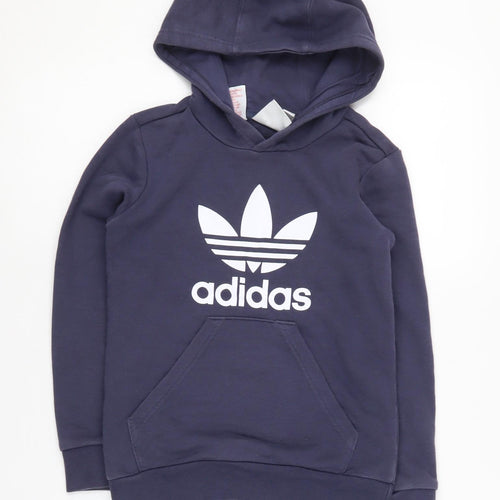 Adidas Boys Blue Pullover Hoodie 7-8 Years