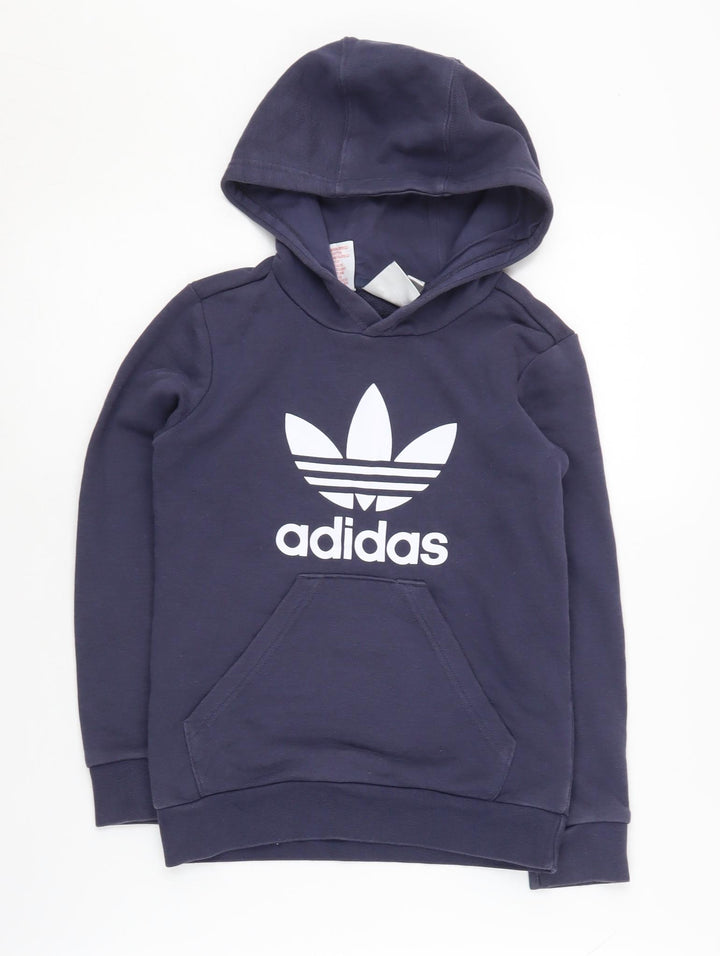 Adidas Boys Blue Pullover Hoodie 7-8 Years