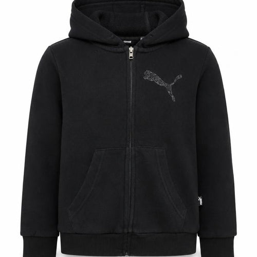 Puma Boys Black Full Zip Hoodie 7-8 Years with Logo