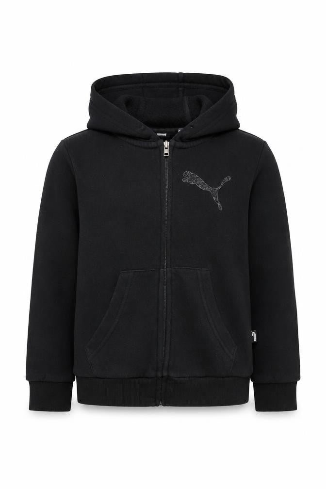 Puma Boys Black Full Zip Hoodie 7-8 Years with Logo