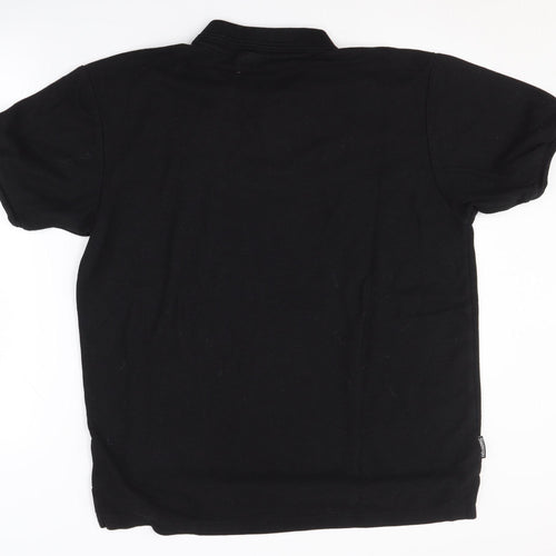 Slazenger Men's Black Polo Shirt - Size L, Short Sleeve