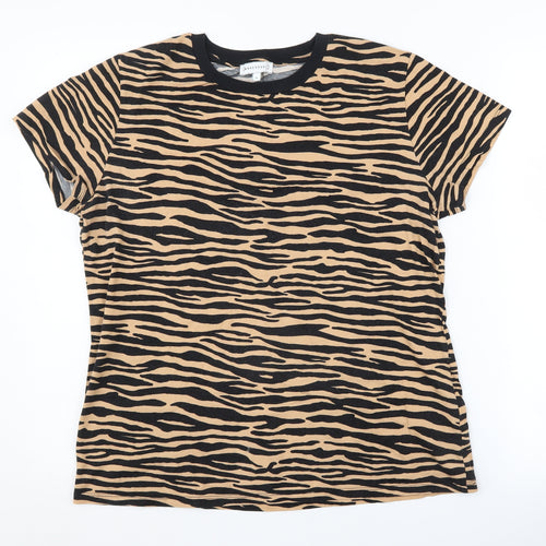 Warehouse Women’s Animal Print T-Shirt, Size 14, Cotton Crew