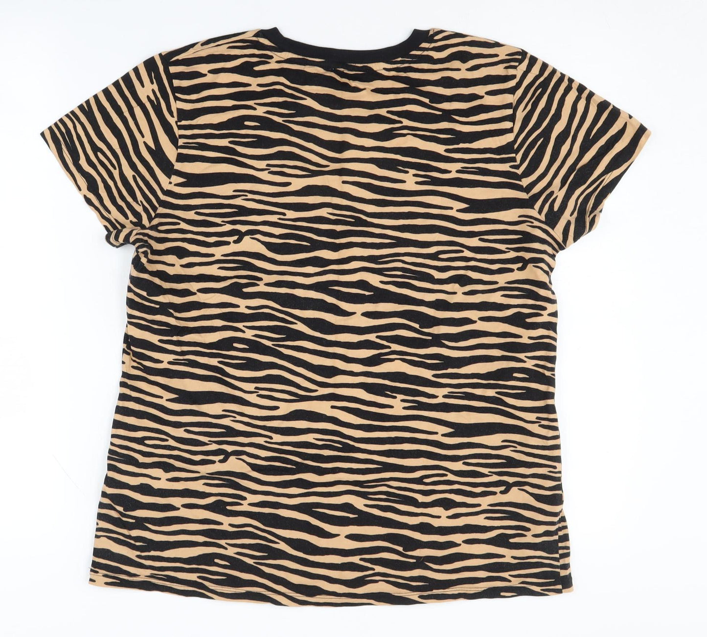 Warehouse Women’s Animal Print T-Shirt, Size 14, Cotton Crew