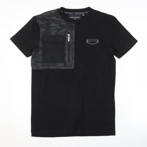 Supply & Demand Men's Black Camouflage XS T-Shirt