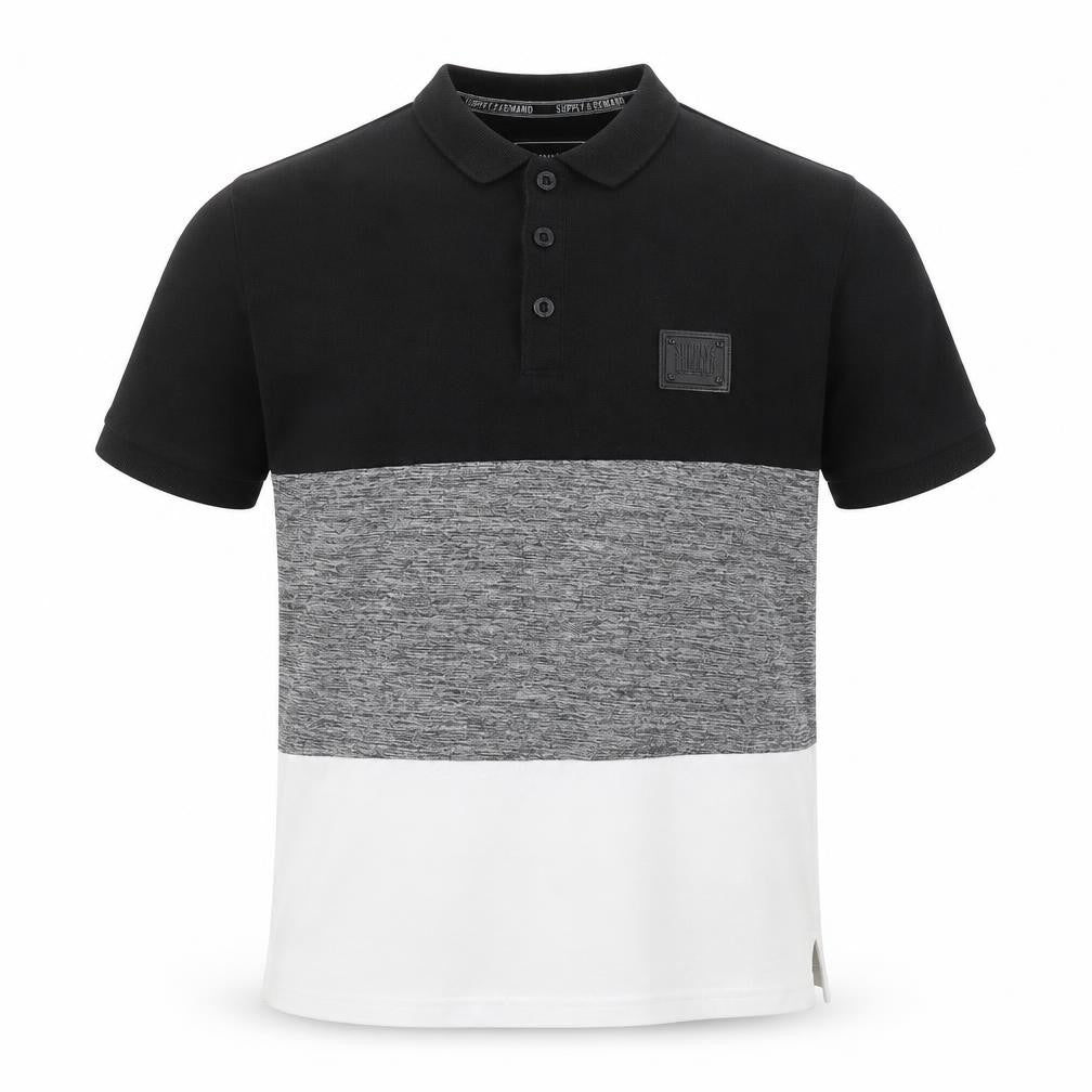 Front view of Supply & Demand Men's XS Black Colourblock Polo