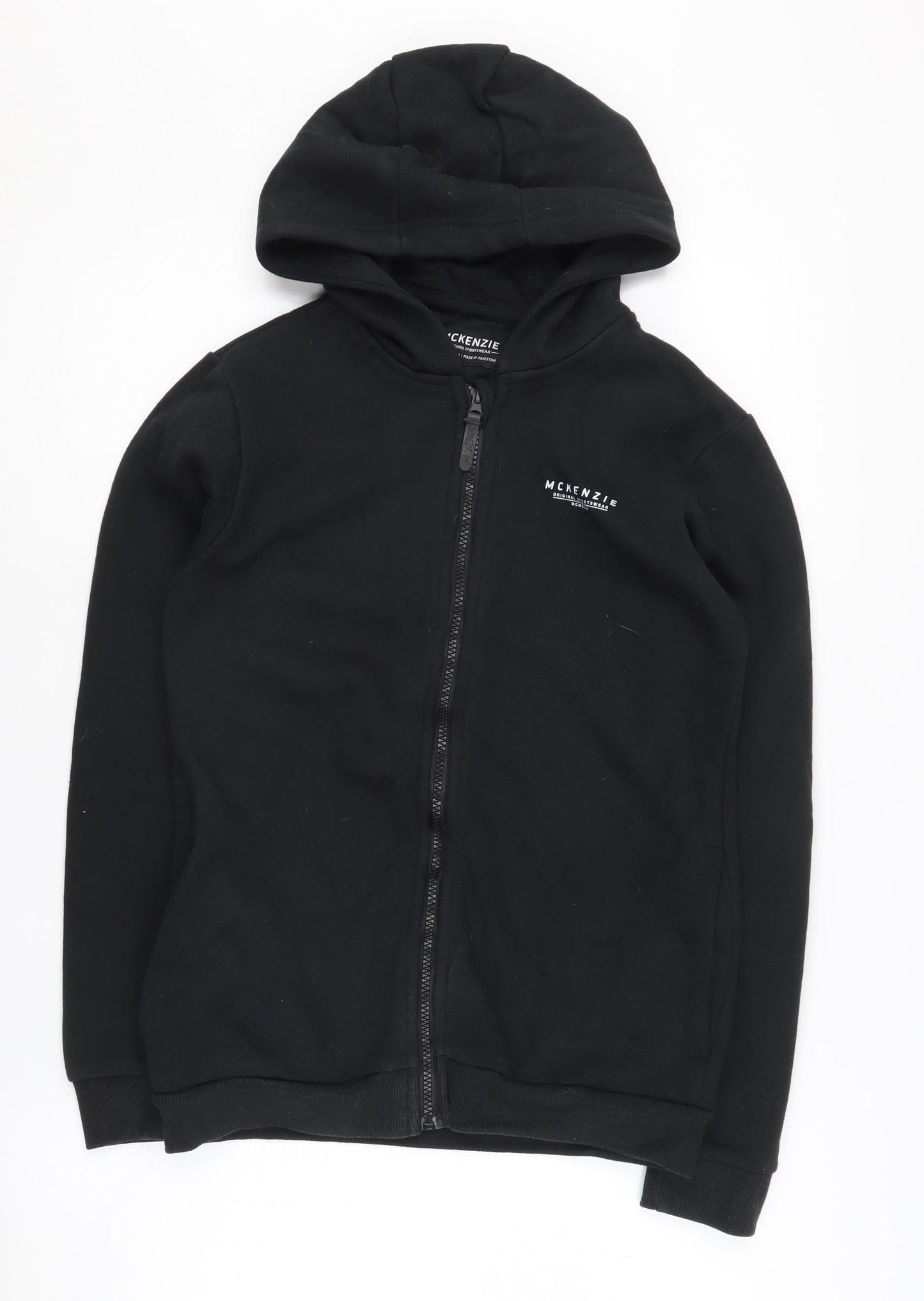 McKenzie Boys Black Full Zip Hoodie 13-14 Years, Casual Wear