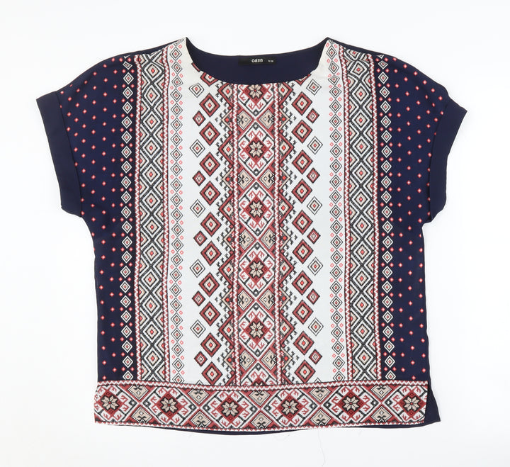 Oasis Women's Multicoloured Aztec Blouse Size 10