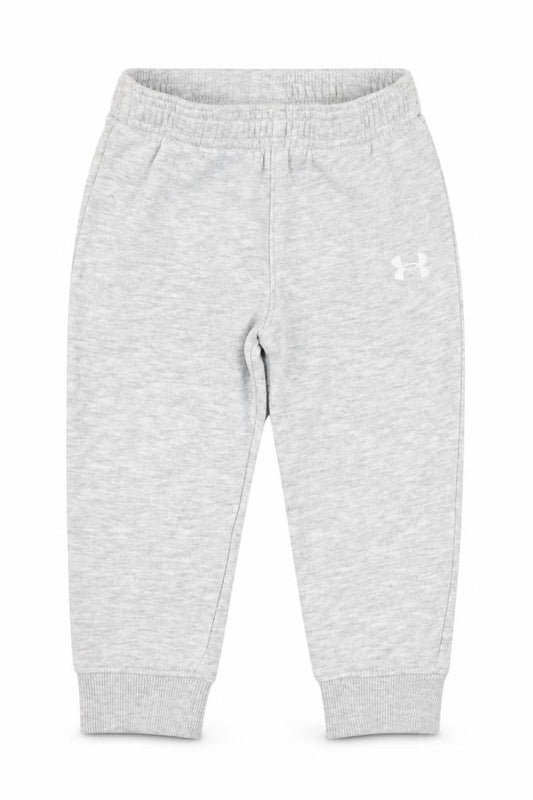 Front view of Under Armour unisex baby grey jogger trousers 18-24 months