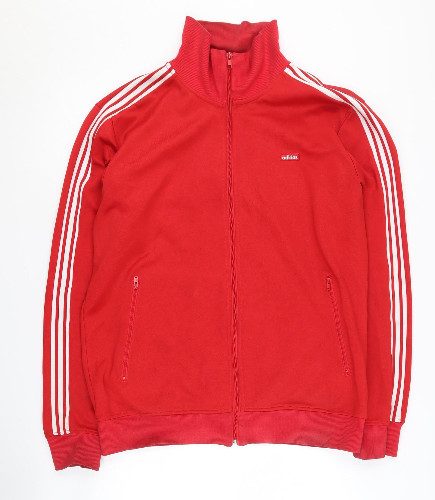 Adidas Men's Red Jacket L Full Zip Casual