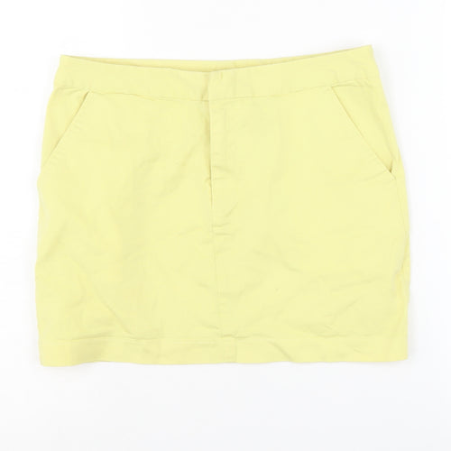 Vila Women's Yellow XS Cotton Pencil Skirt