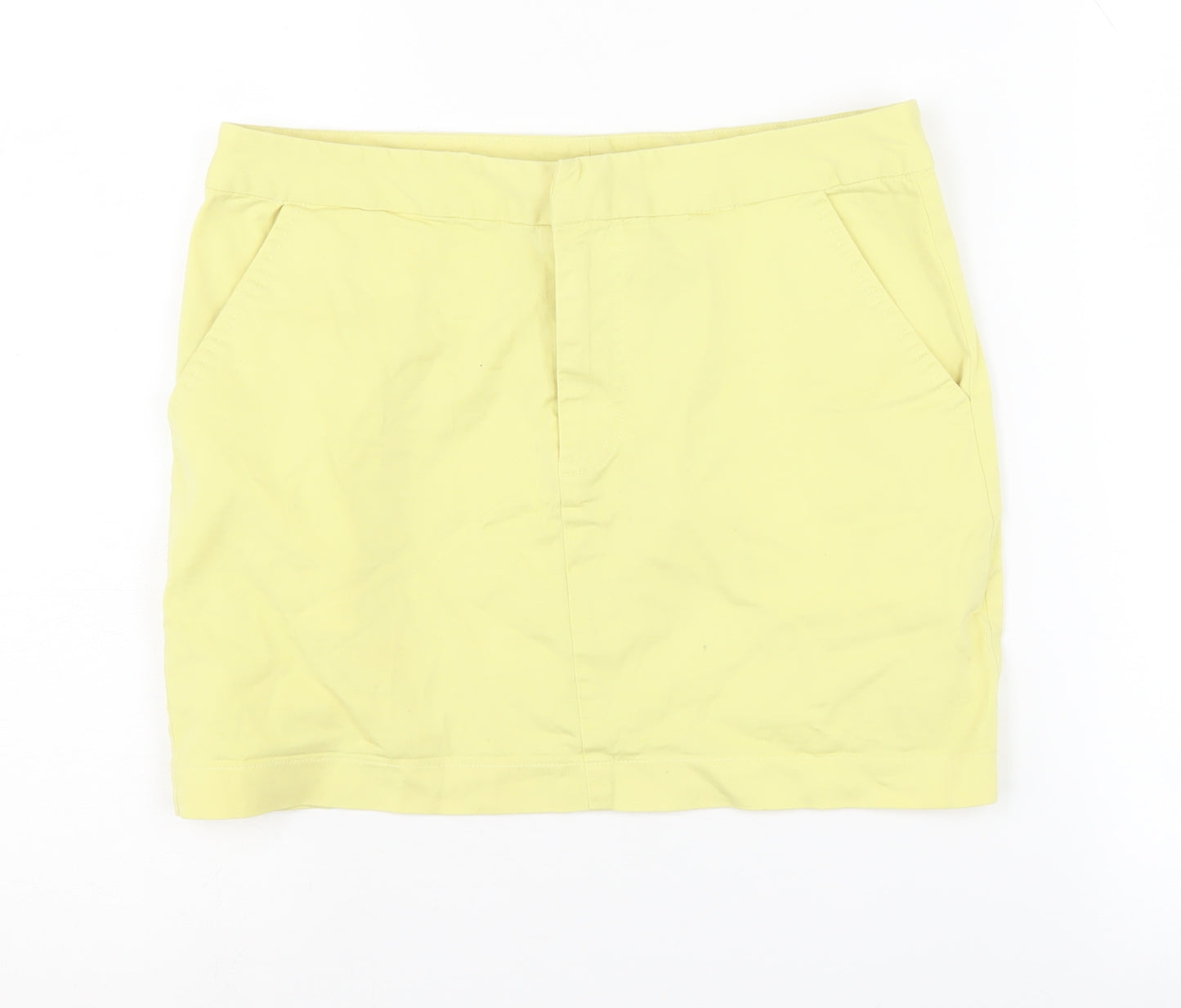 Vila Women's Yellow XS Cotton Pencil Skirt