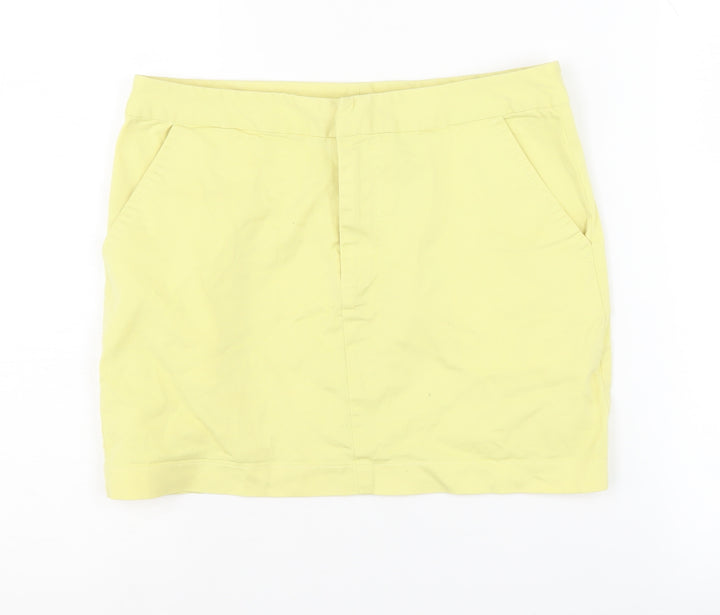 Vila Women's Yellow XS Cotton Pencil Skirt