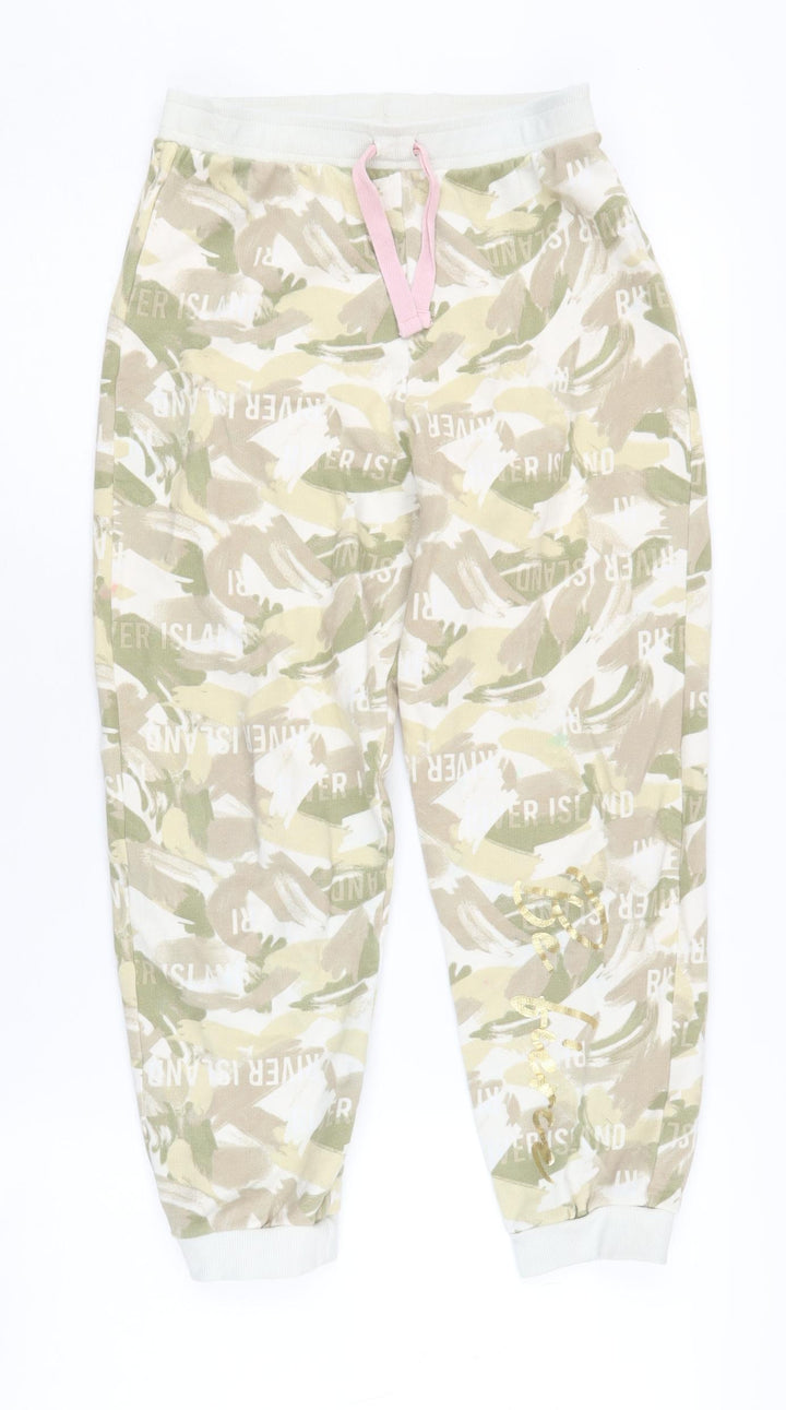 River Island Girls Beige Camo Joggers Size 11-12 Years