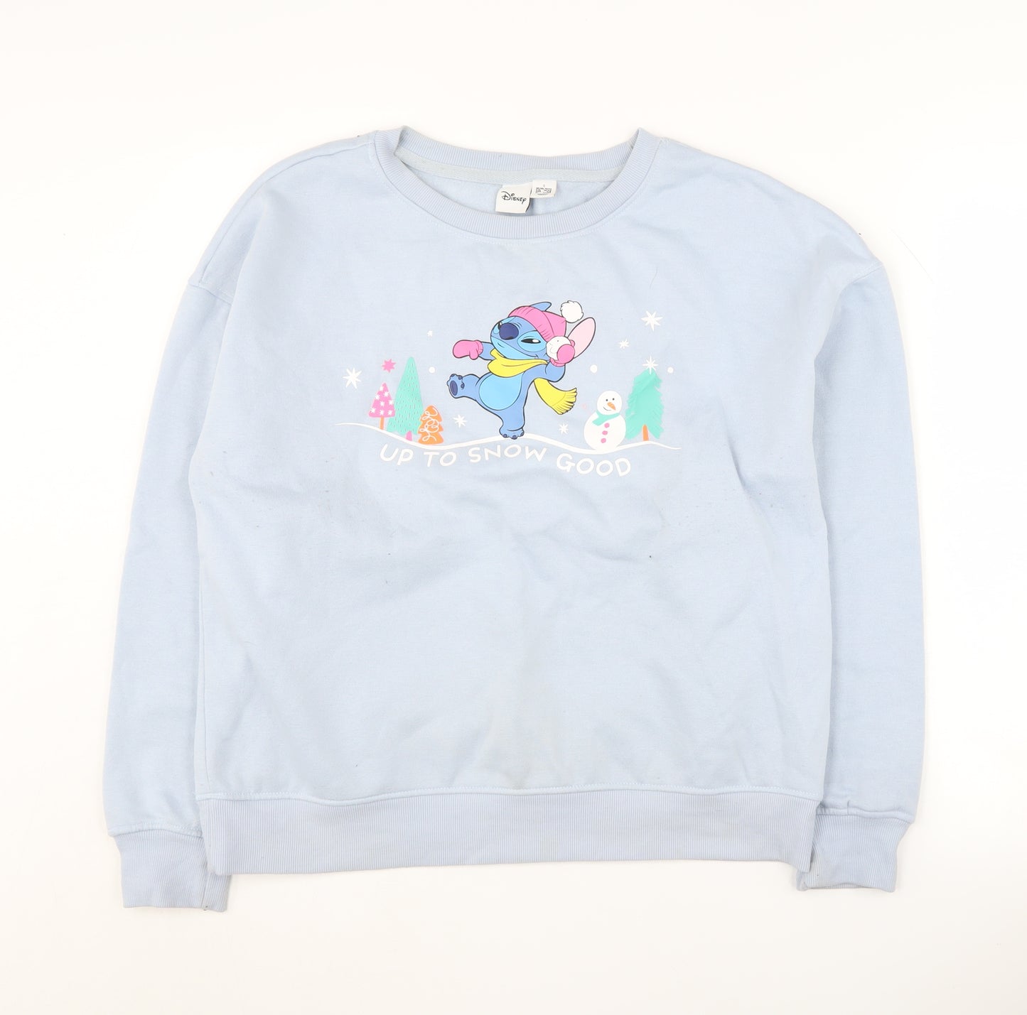 Disney Women’s Blue Pullover Sweatshirt, Stitch, Size 6