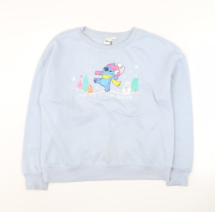 Disney Women’s Blue Pullover Sweatshirt, Stitch, Size 6