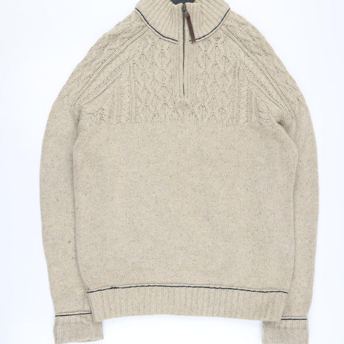 Mantaray Men's Beige Full Zip Jumper Size M