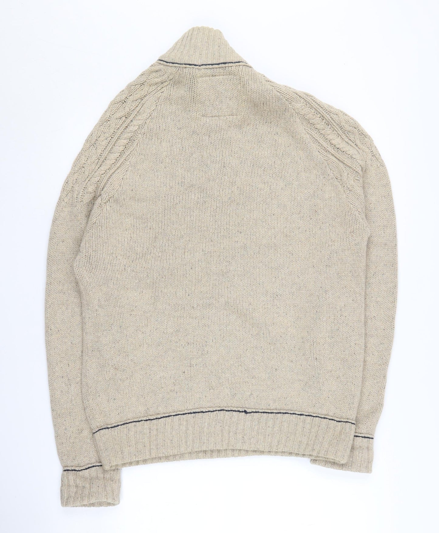 Mantaray Men's Beige Full Zip Jumper Size M