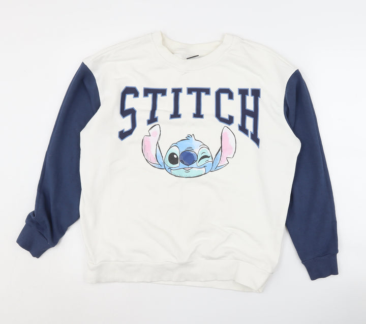George Women's White Cartoon Sweatshirt, Size 12-14