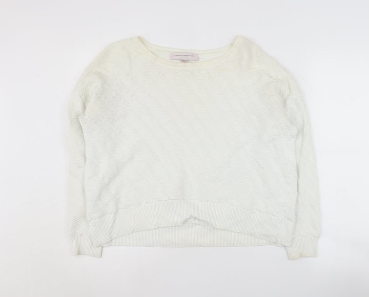 French Connection Women's White Pullover Jumper, S, Cotton