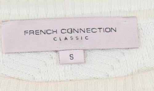 French Connection Women's White Pullover Jumper, S, Cotton
