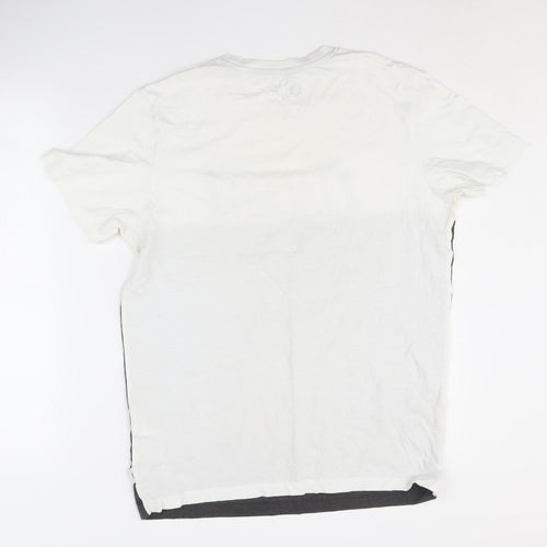 Jack & Jones Men's Colourblock T-Shirt, Medium, White/Black