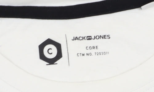 Jack & Jones Men's Colourblock T-Shirt, Medium, White/Black