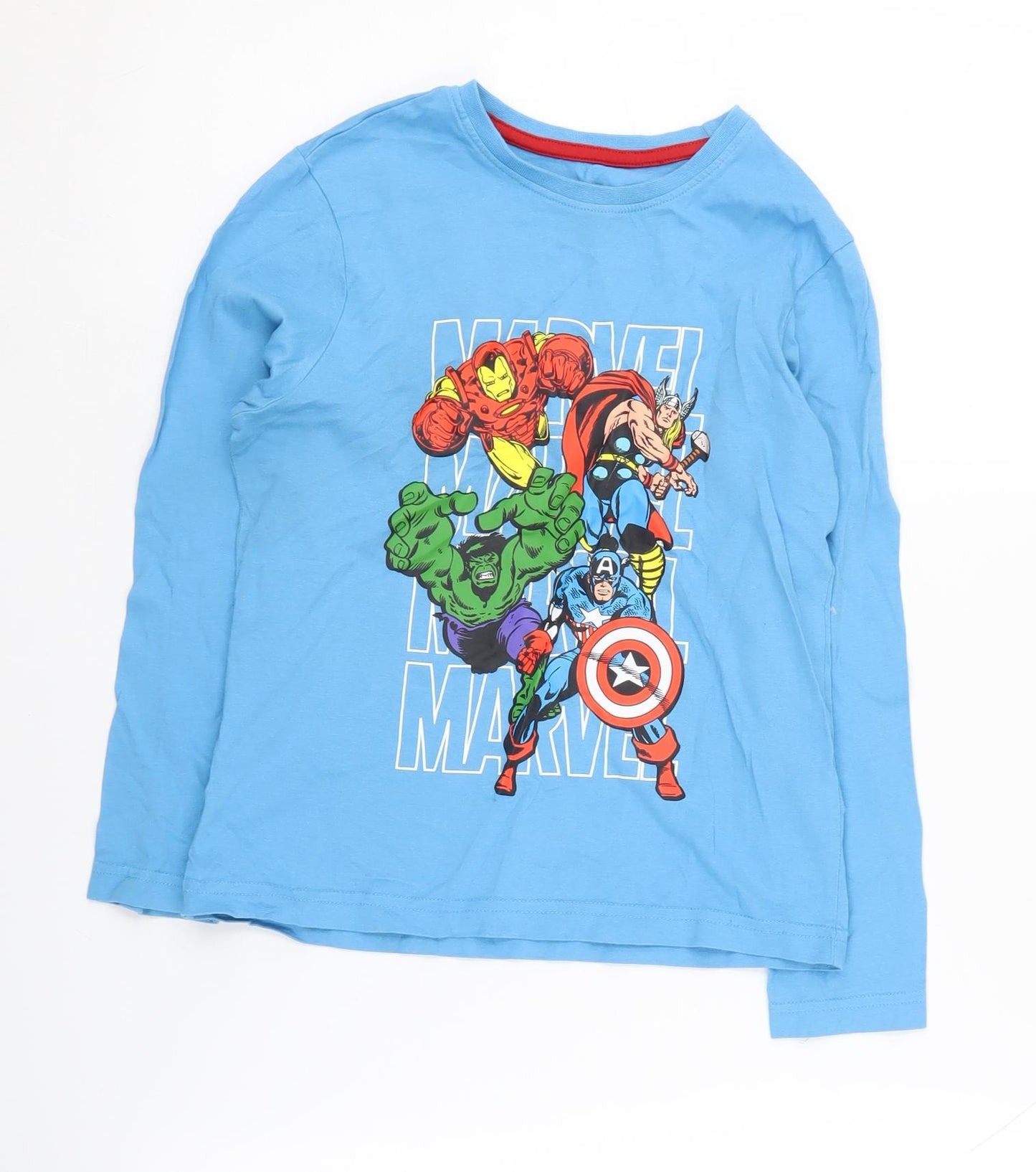 Marvel Boys Blue Superhero Long Sleeve T-Shirt 7-8 Years
