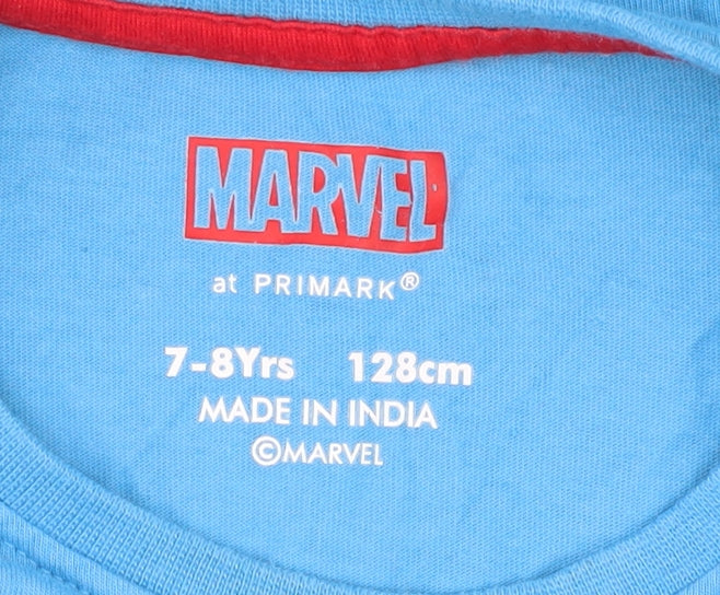 Marvel Boys Blue Superhero Long Sleeve T-Shirt 7-8 Years
