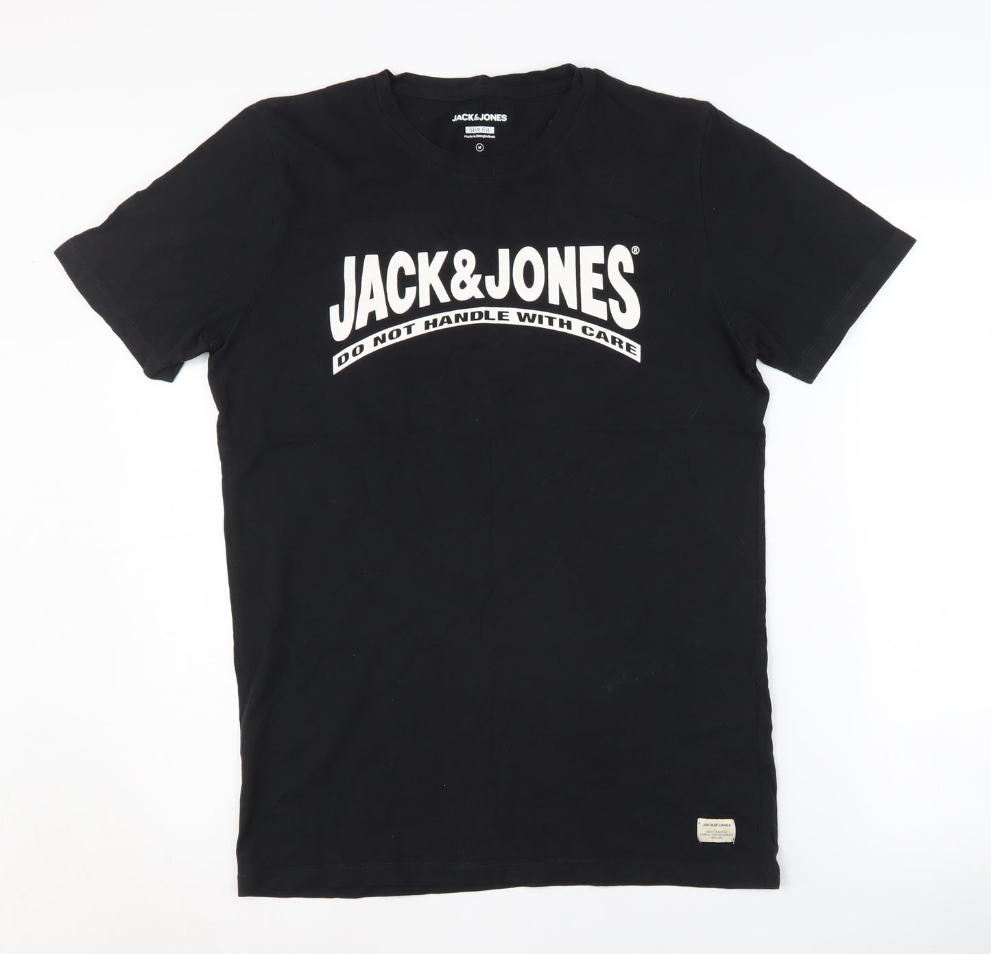 Jack & Jones Men's Black Slim Fit Graphic T-Shirt M