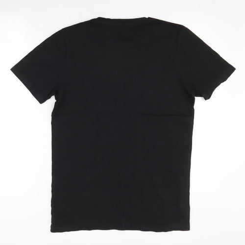 Jack & Jones Men's Black Slim Fit Graphic T-Shirt M