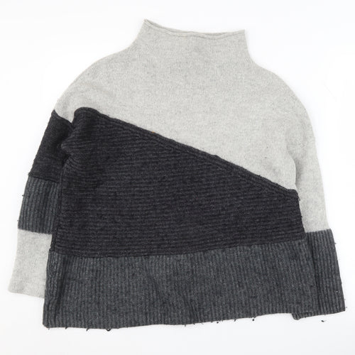French Connection Women's Grey Mock Neck Jumper, Size S