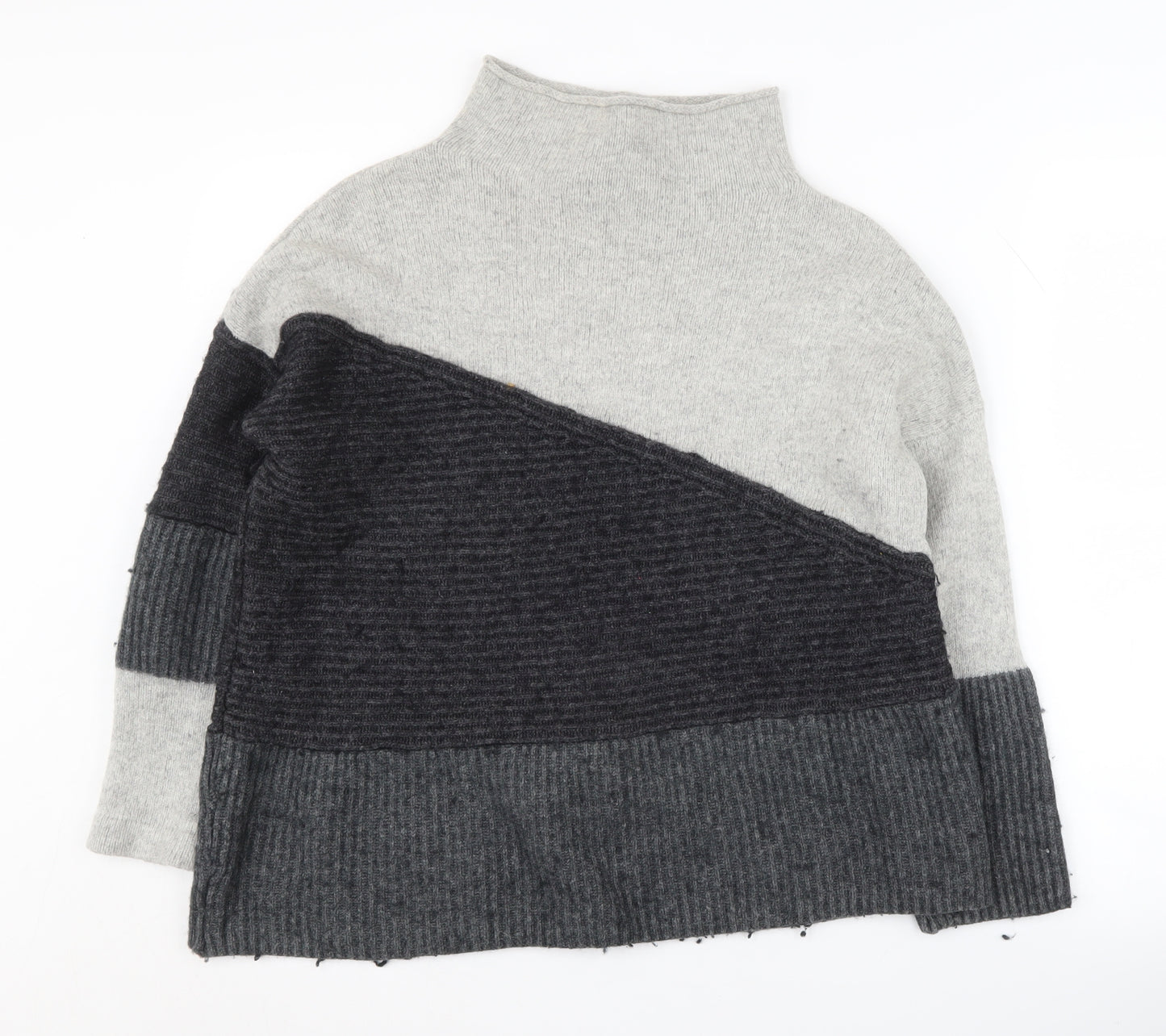 French Connection Women's Grey Mock Neck Jumper, Size S