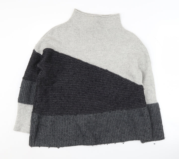 French Connection Women's Grey Mock Neck Jumper, Size S