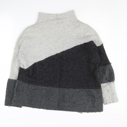 French Connection Women's Grey Mock Neck Jumper, Size S