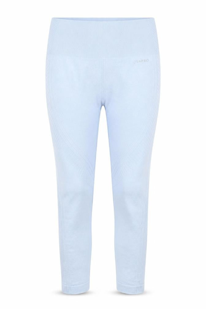Front view of USAPRO Women's Blue Compression Leggings L - Slim Fit