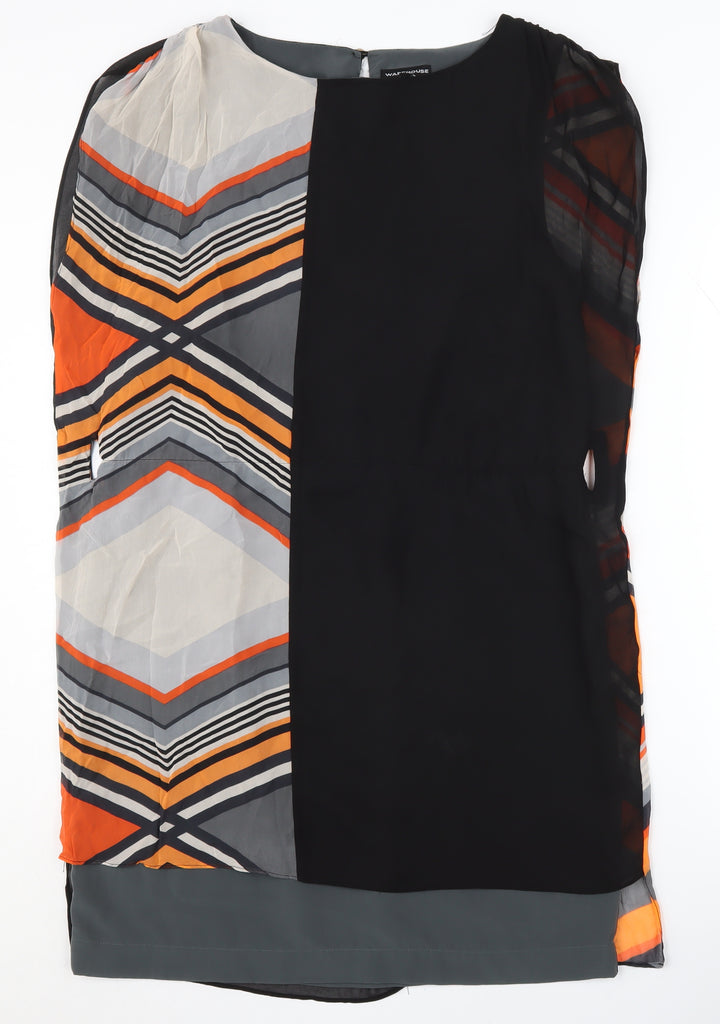 Warehouse Women's Multicoloured Shift Dress Size 12