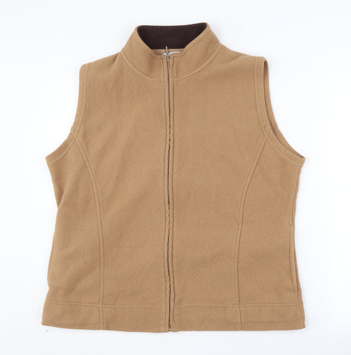 EWM Women's Brown Fleece Waistcoat L Full Zip