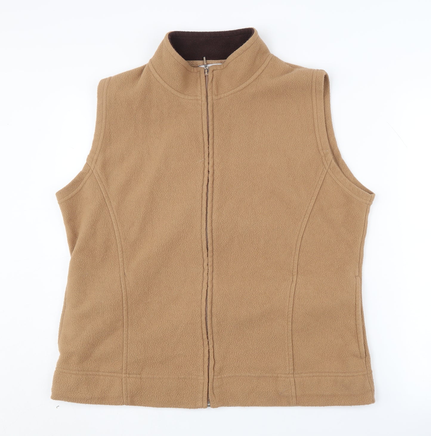 EWM Women's Brown Fleece Waistcoat L Full Zip