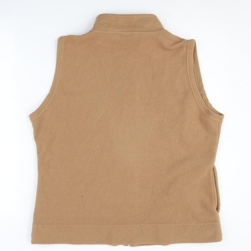 EWM Women's Brown Fleece Waistcoat L Full Zip