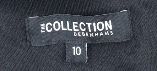 Debenhams Women's Black Floral Tunic Blouse Size 10