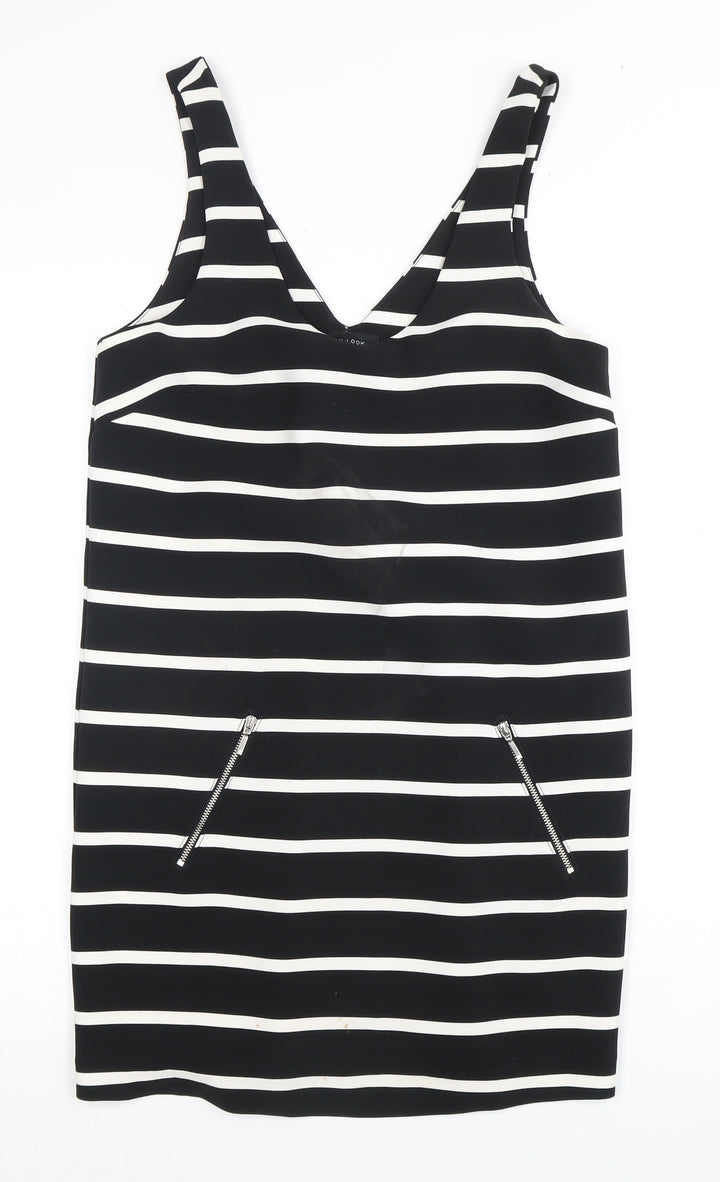 New Look Women's Black Striped Dress Size 8