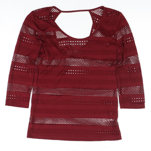 Kimchi Blue Women's Red Mesh Top, Size S