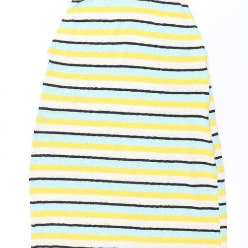 Zara Women's Multicoloured Striped Halter Dress