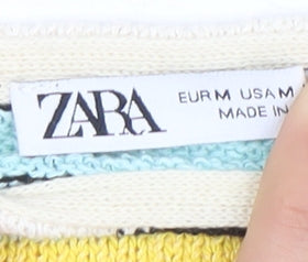 Zara Women's Multicoloured Striped Halter Dress