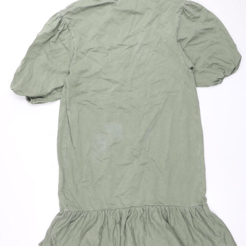 Next Women's Green Puff Sleeve Casual Dress, Size S