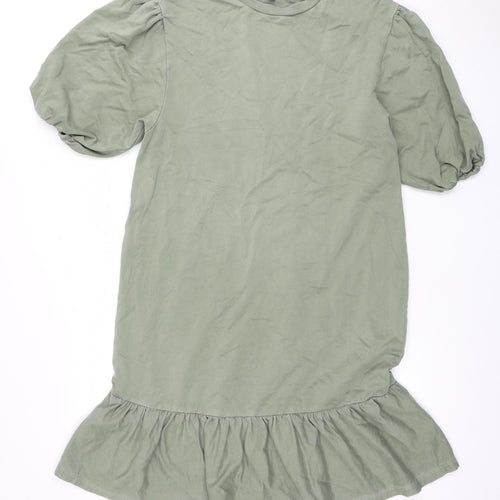 Next Women's Green Puff Sleeve Casual Dress, Size S