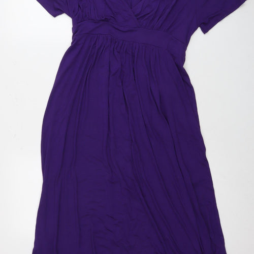 Yours Women's Purple Viscose Dress - Size 16