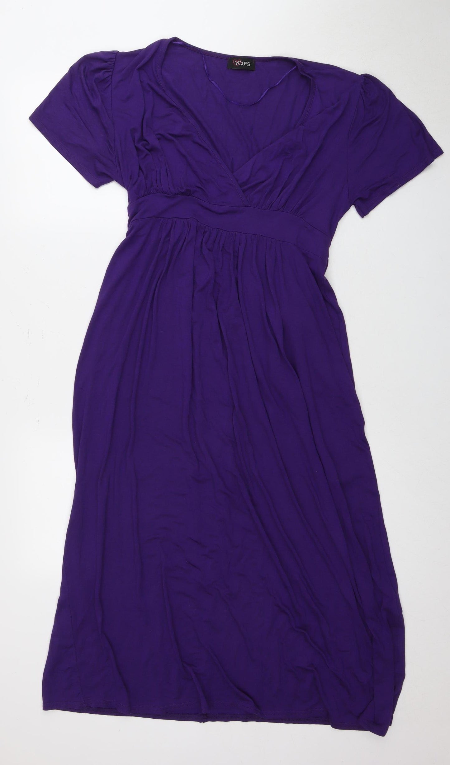Yours Women's Purple Viscose Dress - Size 16