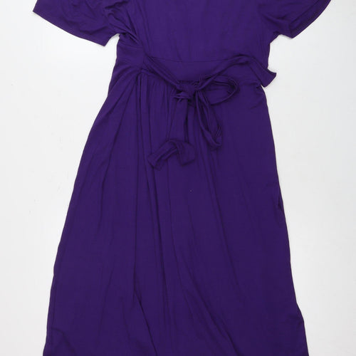 Yours Women's Purple Viscose Dress - Size 16